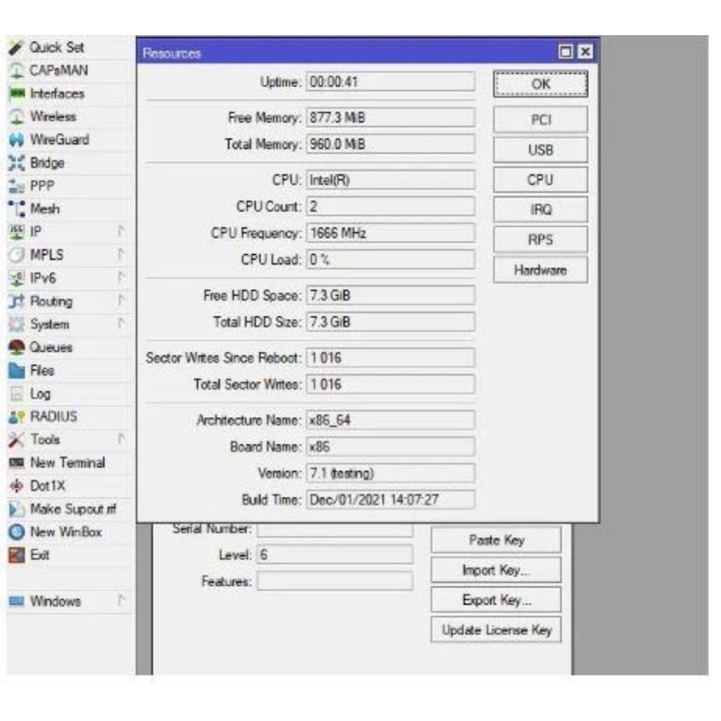 Mikrotik SSD lisensi level 6 ROS V6 V7 x86 64bit - bisa upgradee downgrade [MSATA LEGACY 16GB ros7]