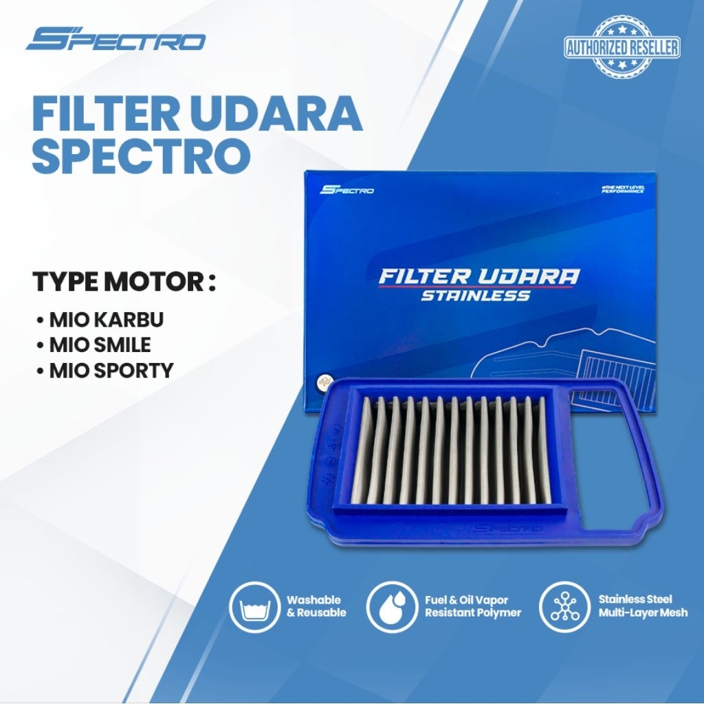 Filter Udara Spectro Racing Mio Karbu 5TL Mio Sporty Mio Smile Stainless Air Filter