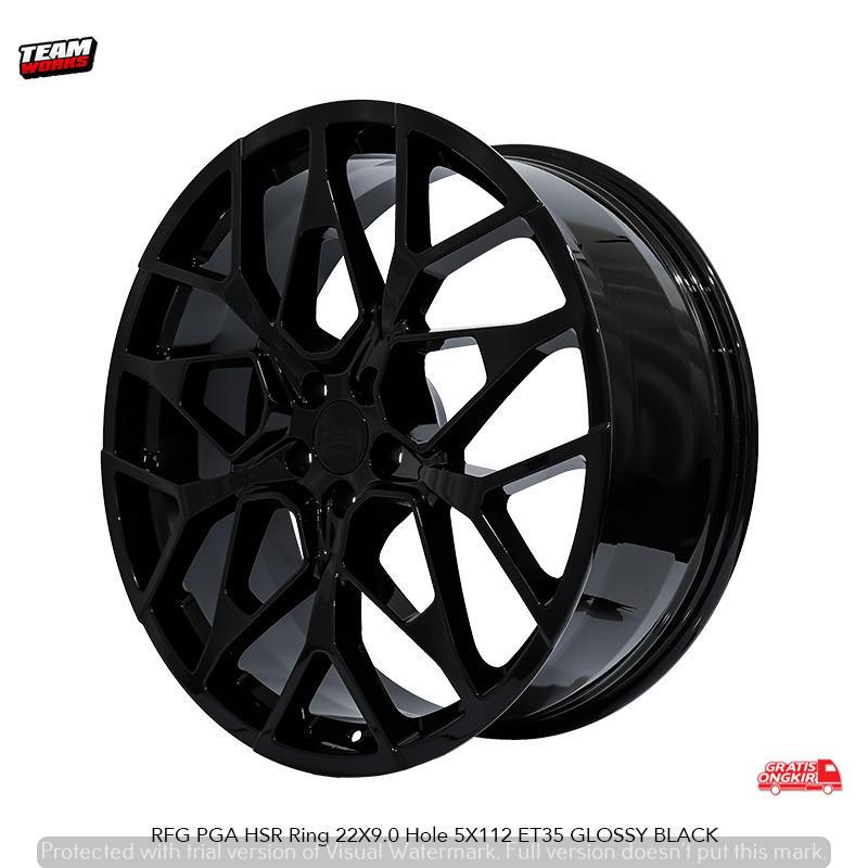 VELG RING 22 HSR RFG PGA UNTUK MOBIL PORCHE MACAN BMW X3 SUPRA LEXUS VELG RING 22 LEBAR 9 HOLE 5X112