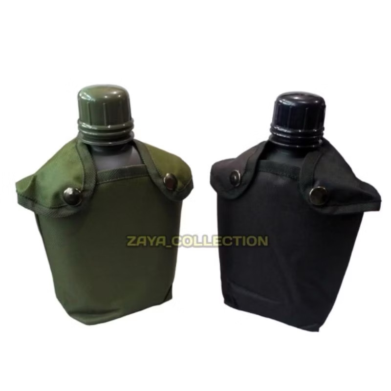 Botol Minum TNI Veples Hitam hijau - Veples hijau hitam 500ml
