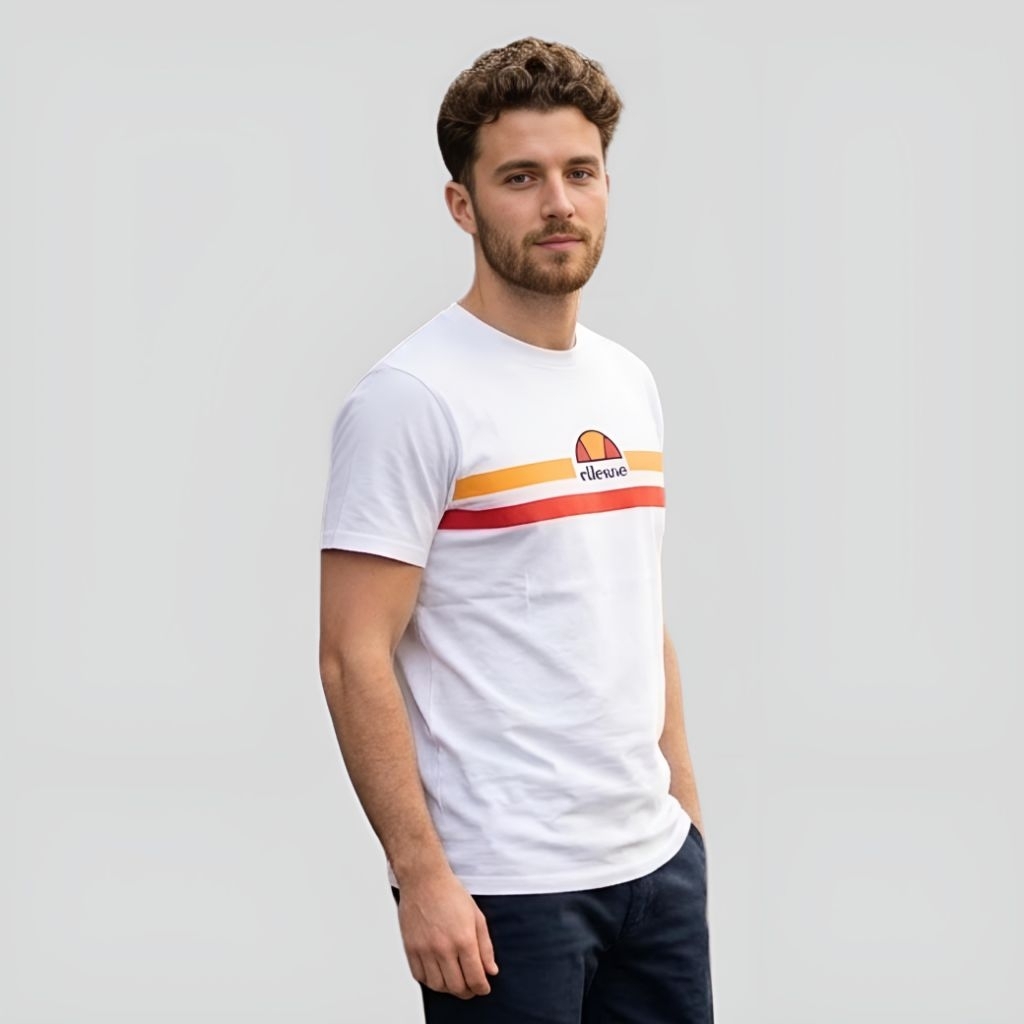 Kaos Ellesse Pria Wanita / T-Shirt Ellesse 2 Garis Cotton Combed 24s Premium