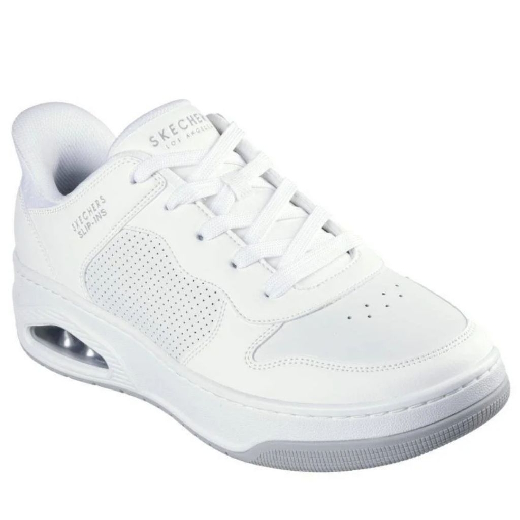 Sepatu Casual Pria Skechers Uno Court. White. 183151WHT