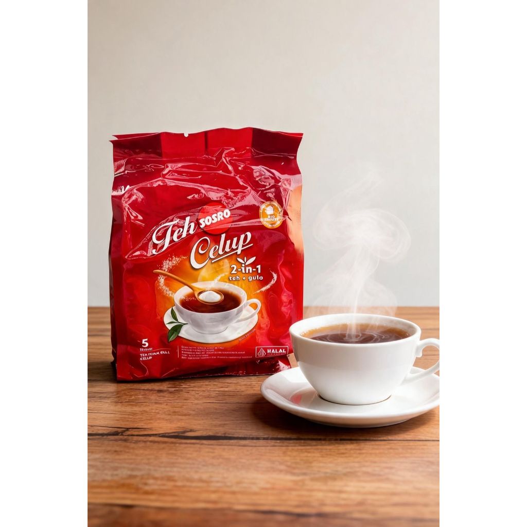 TEH CELUP SOSRO 2in1 (Teh+Gula) isi 5 sachet
