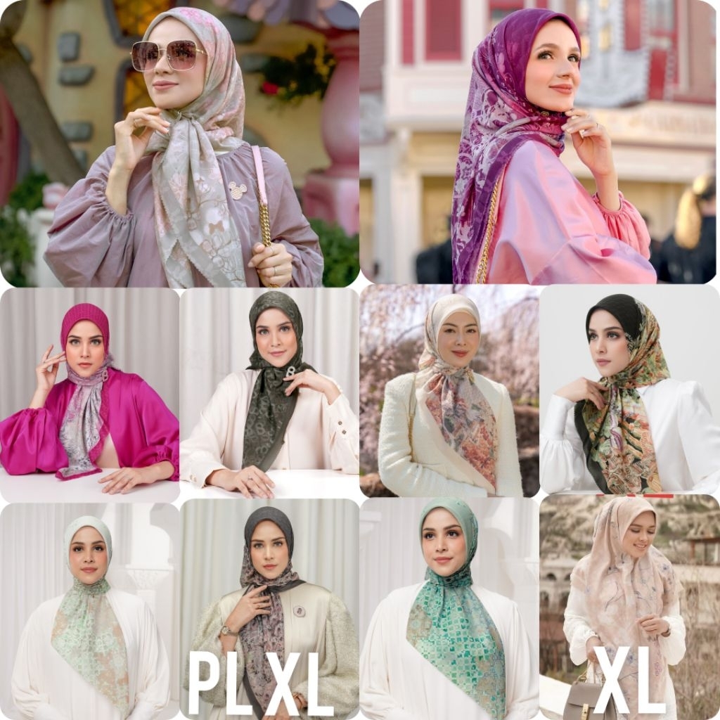 BUTTONSCARVES NEW FULLSET Box atau Pouch REG & XL Holiday Plum / Moroccan Jewel Jasmine / Moroccan J