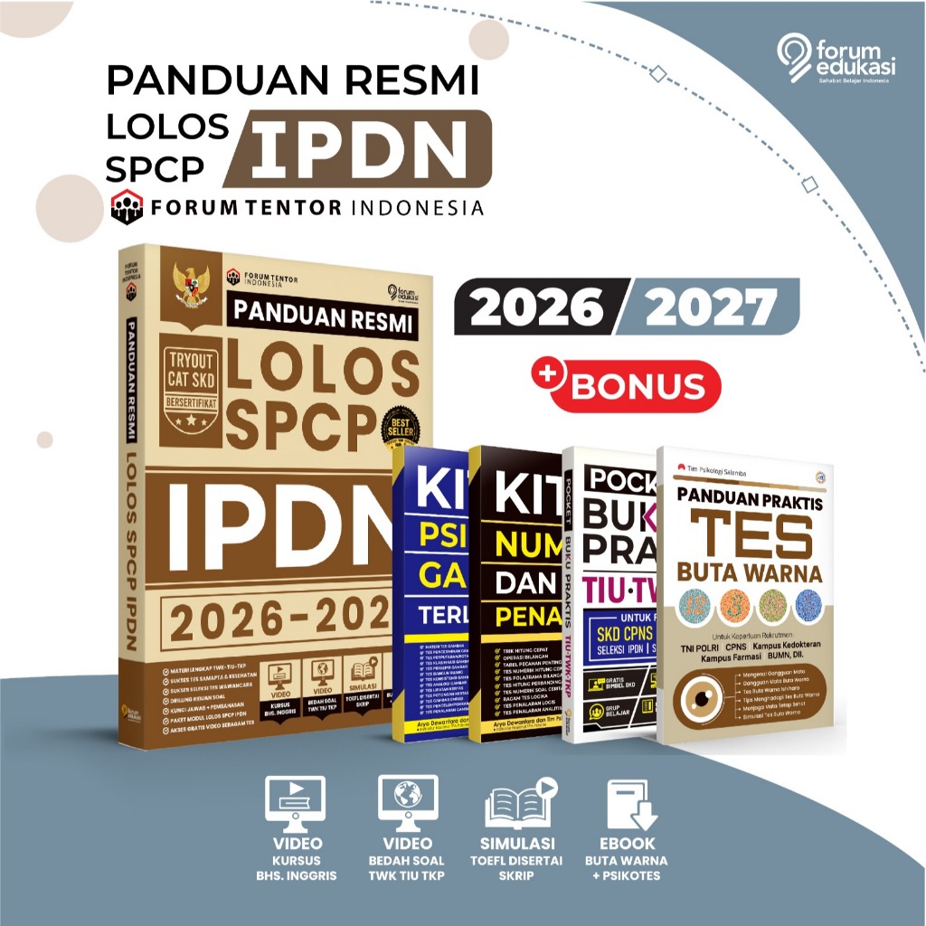 PANDUAN RESMI LOLOS SPCP IPDN NEW UPDATE (2026-2027) + BONUS KITAB PSIKTOES GAMBAR IPDN 2026-2027 + 