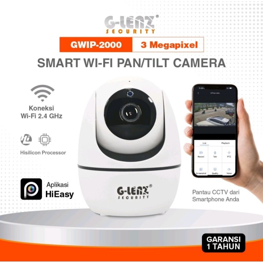 GLENZ SMART IP CAMERA CCTV PTZ - GWIP 2000 (Full HD 3MP)