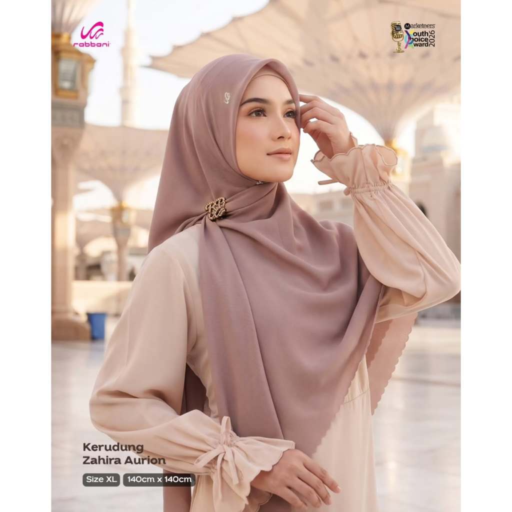 Zahira Aurion | Segiempat Jumbo | Kerudung Segitiga Jumbo | Hijab Segitiga 140x140 cm | Hijab Rabban