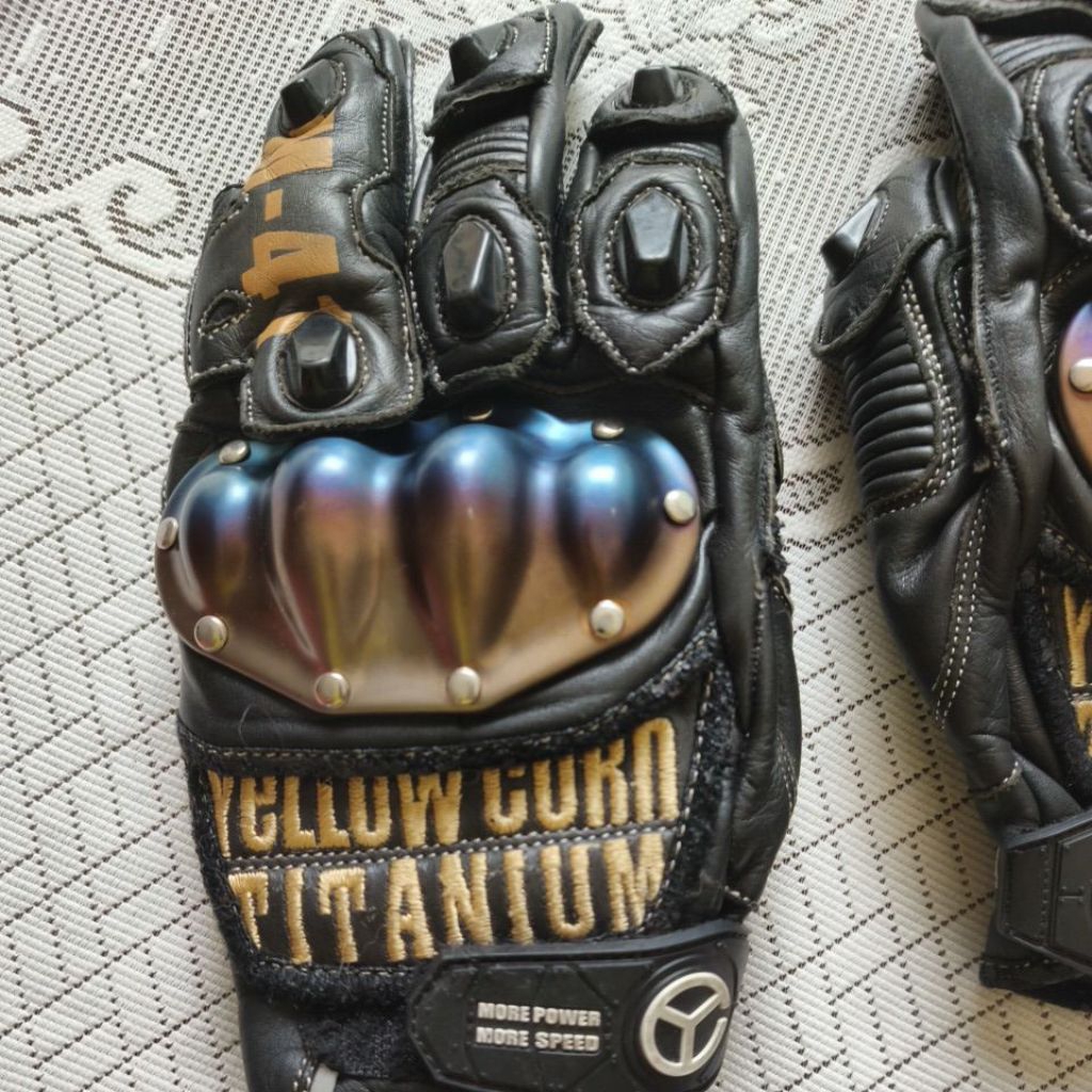 sarung tangan motor yellow corn titanium M-41 blackgold size M