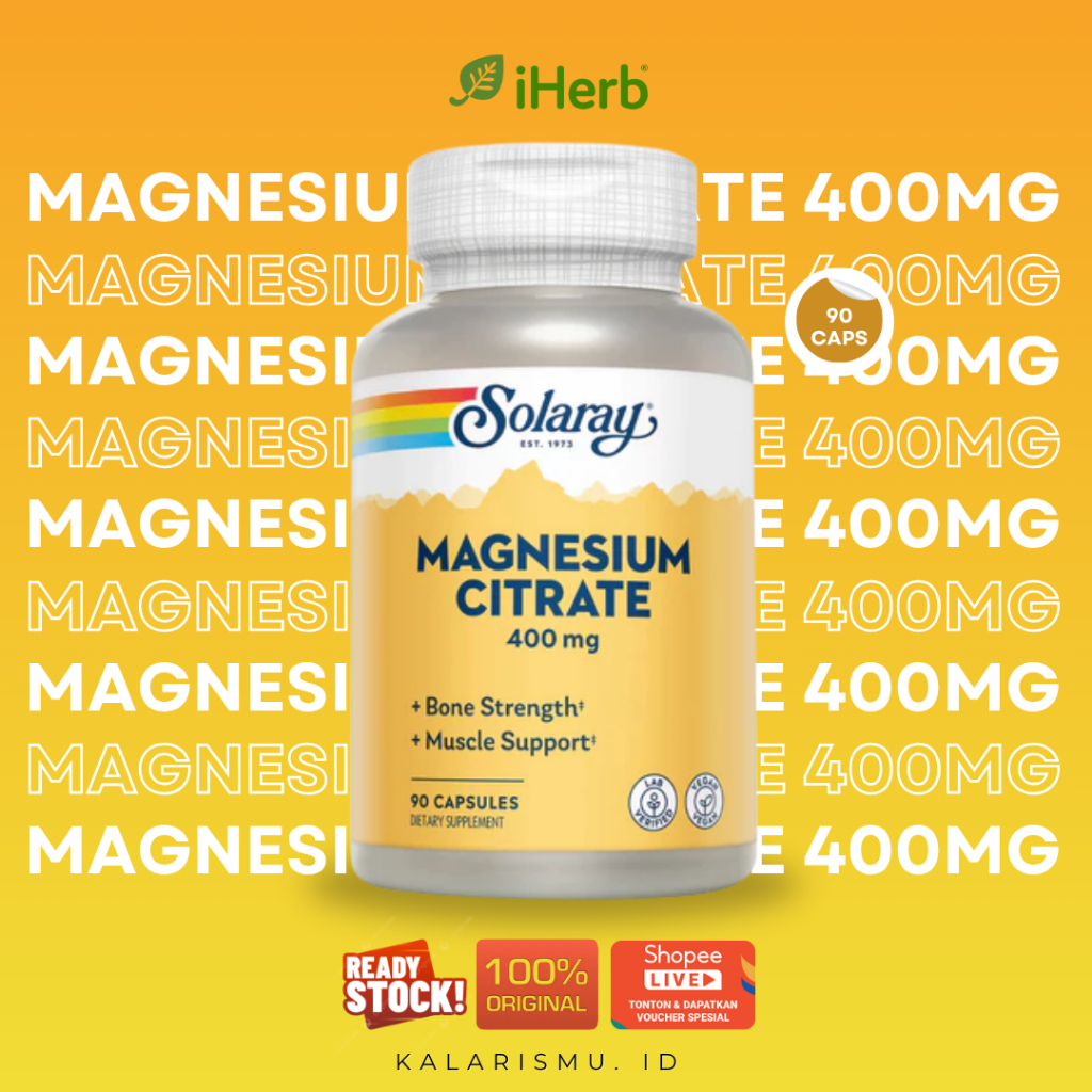 Solaray Magnesium Citrate 400mg 90 Capsules
