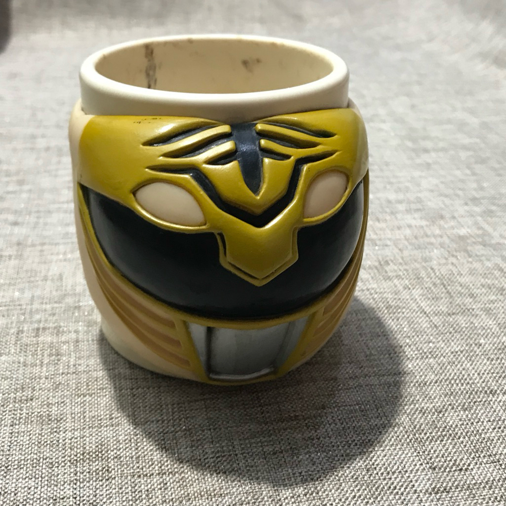 Mug Gelas Power Rangers Kuning Jadul Original