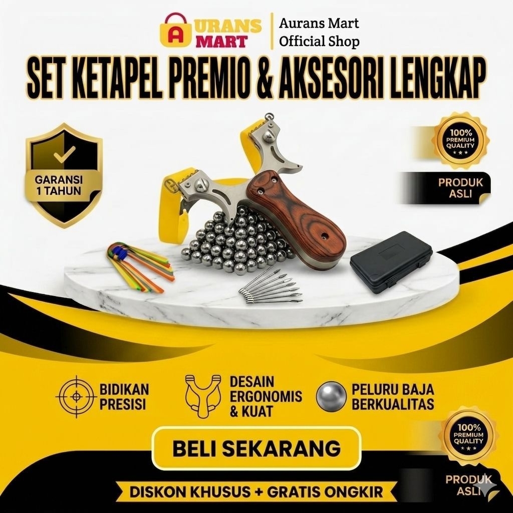 Piaoyu Ketapel Slingshot Kayu Besi Stainless Steel Catapult - Katapel Slingshot