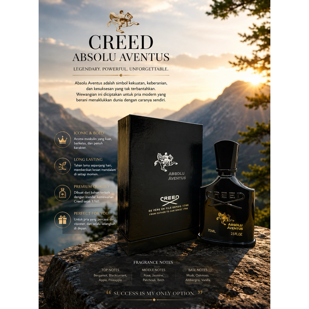 parfum creed aventus absolute wth  box original