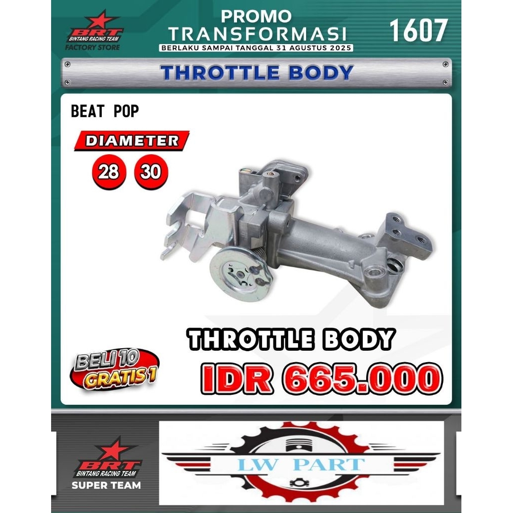 Throttle Body BRT Beat Pop,FI,ESP, Street K44 ( BINTANG RACING TEAM )