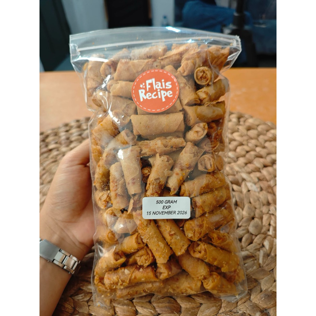 sumpia abon | kripik sumpia abon kemasan 250gr