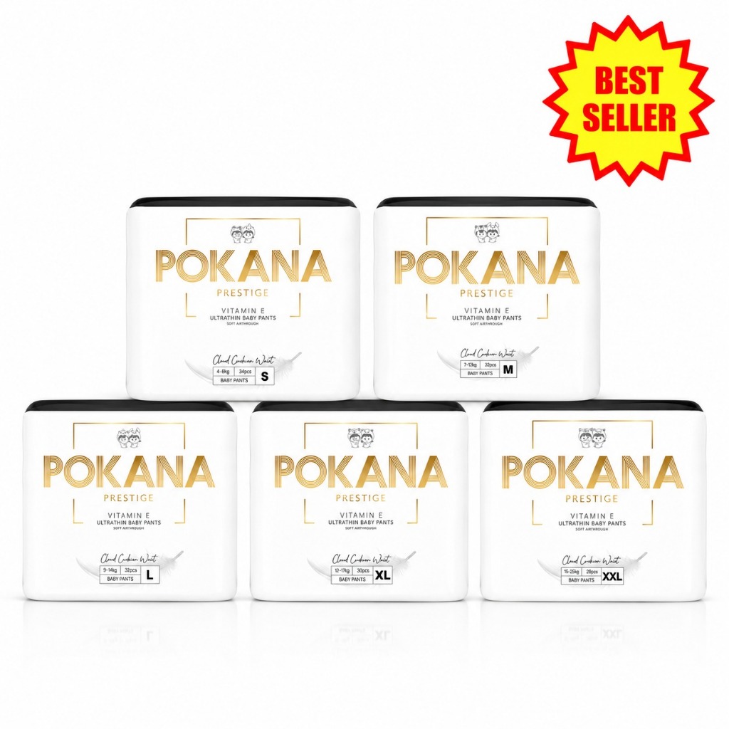 Pokana Prestige SAP Diapers Jumbo S34 / M32 / L32 / XL30 / XXL28