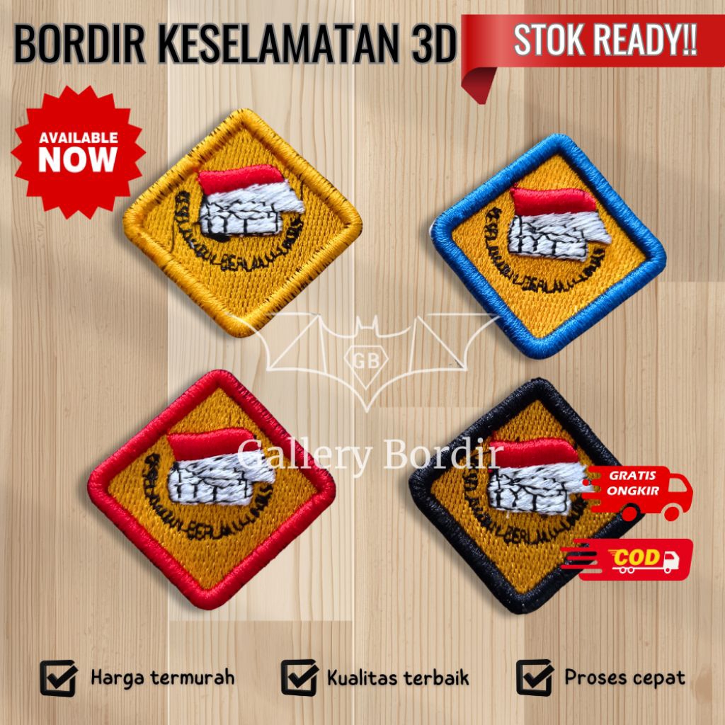 bordir logo pin keselamatan lalu lintas dishub
