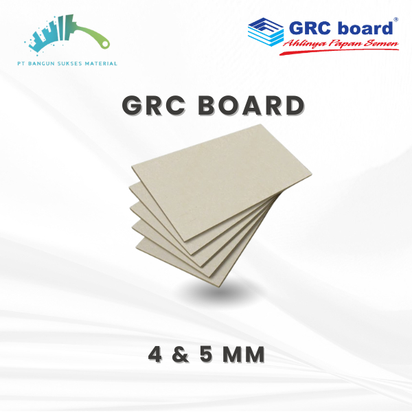 GRC BOARD Tebal 4 & 5 mm Lembaran - Papan Semen Fiber PARTISI, DINDING  & Plafon