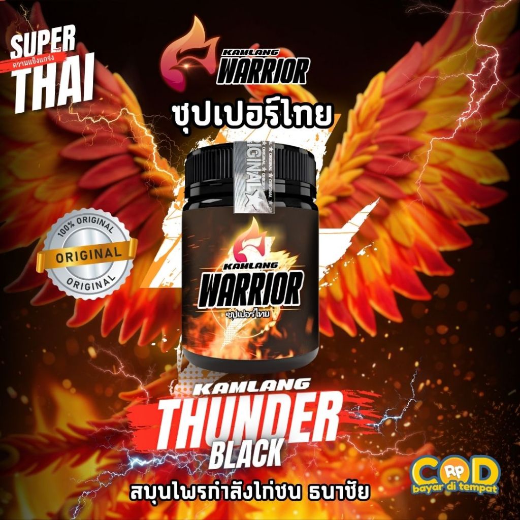 KAMLANG WARRIOR BLACK THUNDER AYAM ADUAN ORIGINAL MEMBUAT AYAM AGRESIF & GAIRAH TARUNG TINGGI