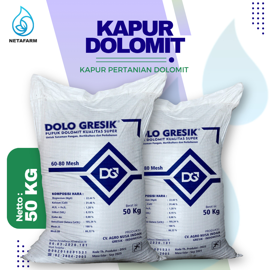 Kapur Pertanian Dolomite Dolomit Kemasan Karung 50kg