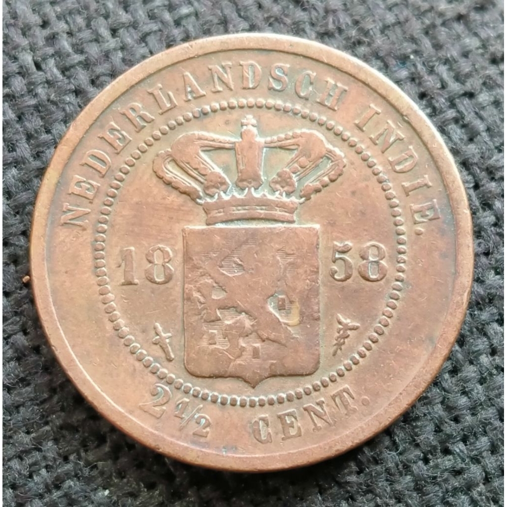 Koin Kuno Benggol 2,5 Cents 1858 ned indie zaman belanda