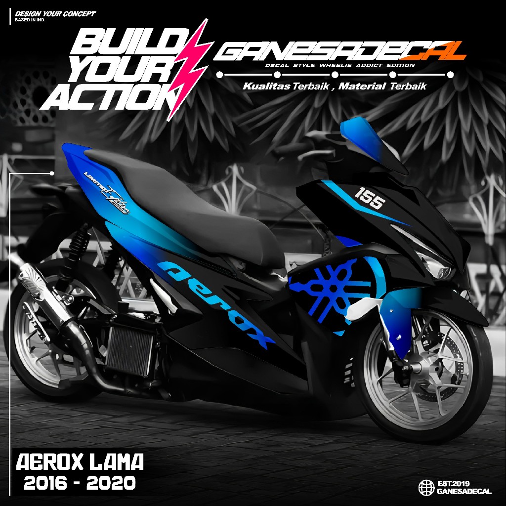 Decal Aerox Old 155 Sticker Decal Full Body 2016 2017 2018 2019 2020 Stiker Decal Aerox Old A26.10