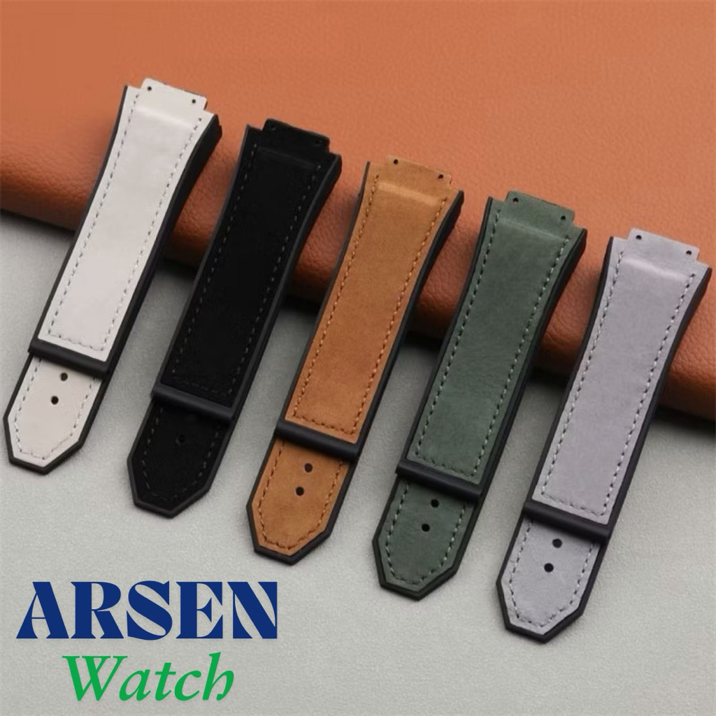 Strap jam tangan Hublot geneve bigbang senna rubber kulit premium / tali jam hublot bigbang senna / 