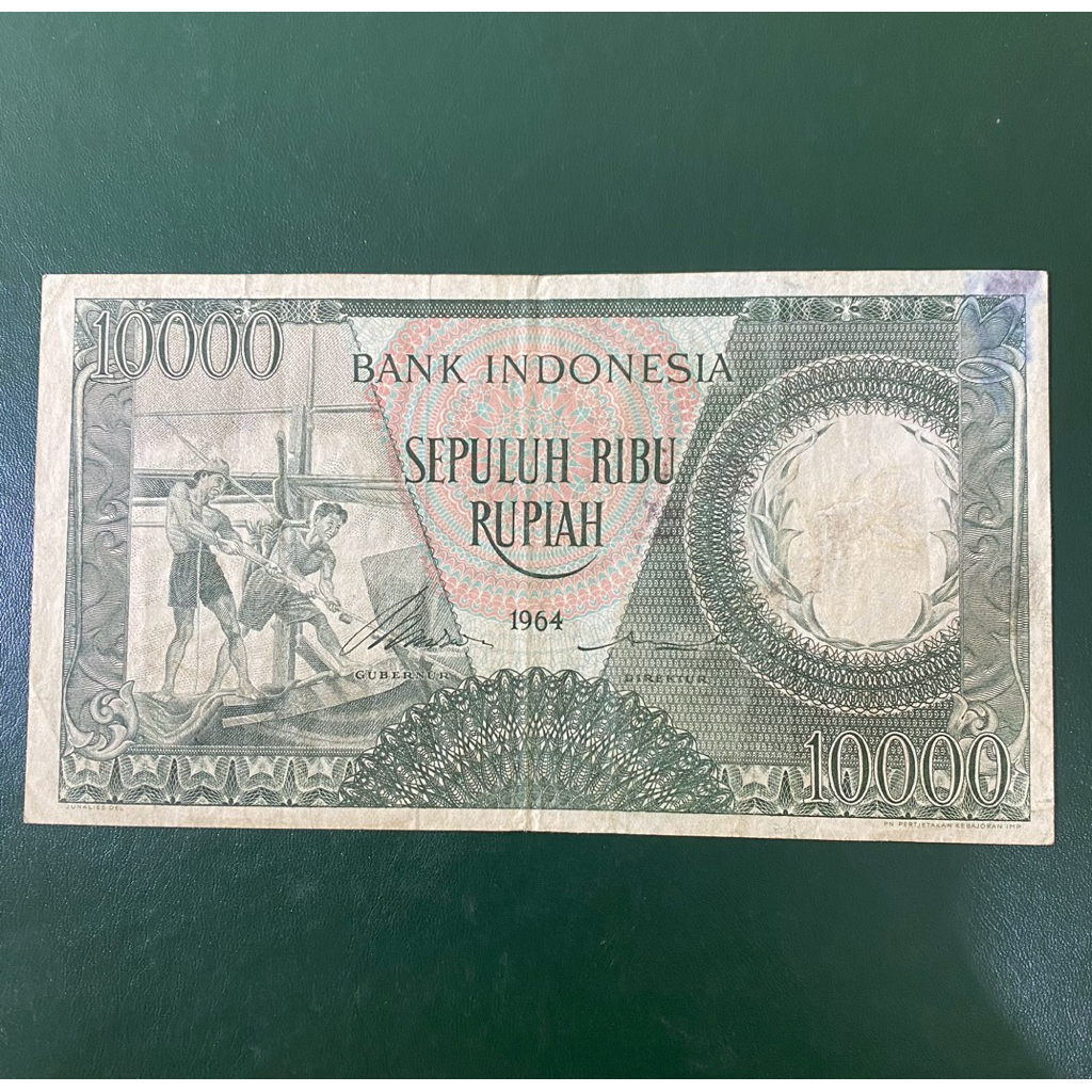 Uang Kuno 10000 Pekerja Bagus Langka