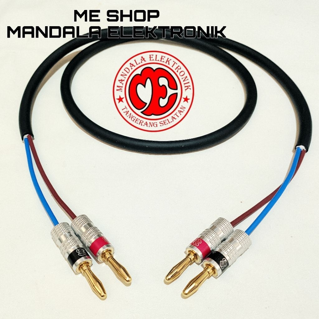 Kabel audio speaker jack banana plug to jack banana plug