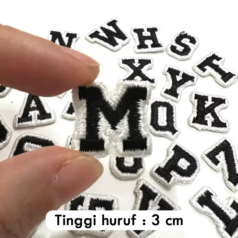 Patch Bordir Huruf Tinggi 3 cm LEM (SETRIKA)