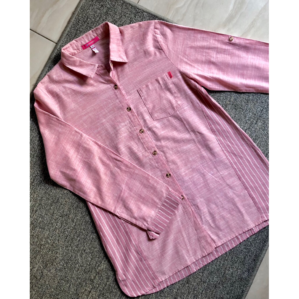 (preloved) atasan wanita kemeja pink by cressida