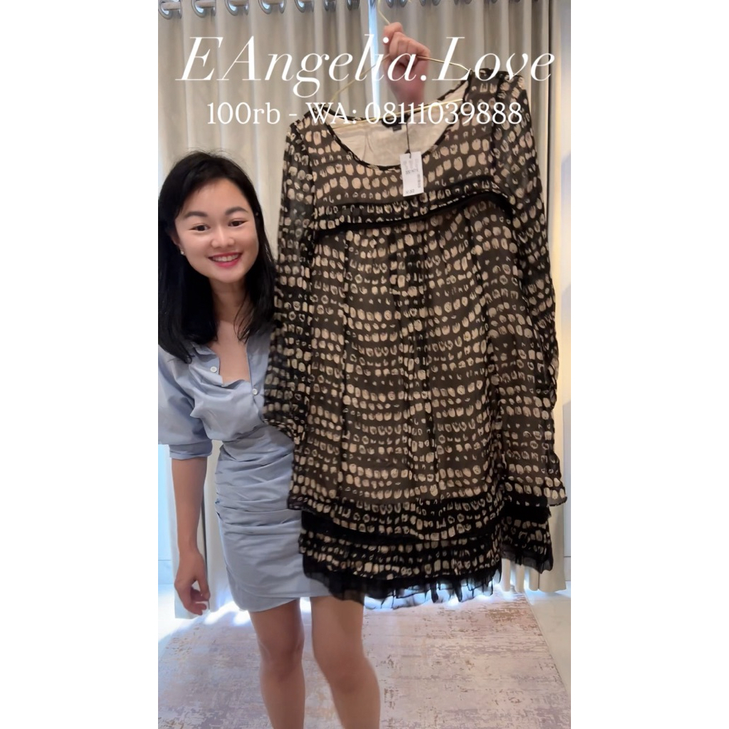 Patterned Tiered Midi Dress