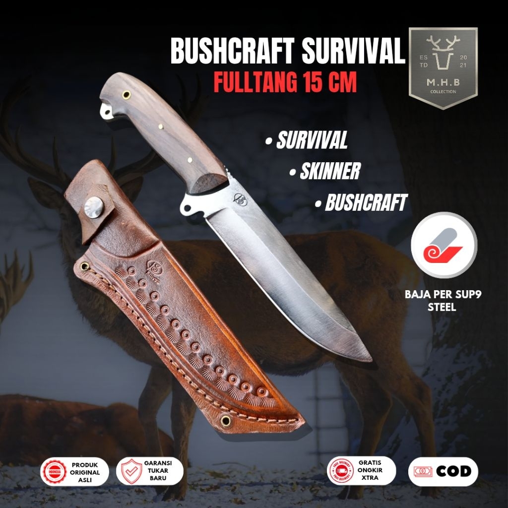 MHB | Pisau Skinner Bushcraft 2 Baja Per sup9 Fulltang - Pisau Skinner Survival Outdoor