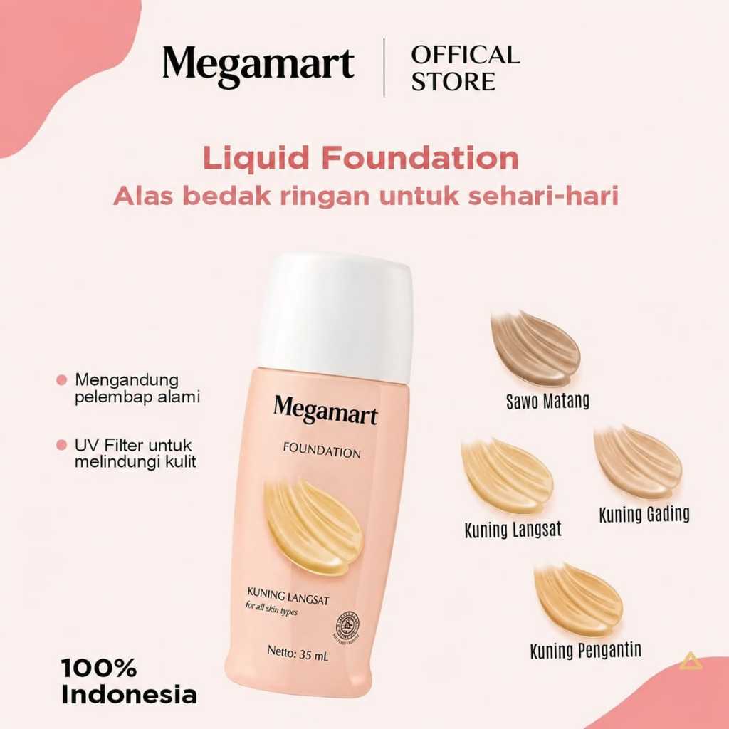 SARIAYU - Foundation 35ml | Foundation Waterproof | Alas Bedak Tahan Lama dan Glowing