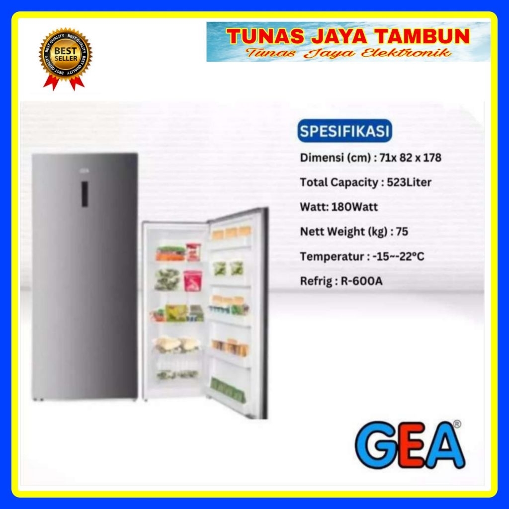 FREEZER GEA GF 523 / GEA UPRIGHT FREEZER 523 LITER NO FROST  / GEA GF-523