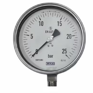Pressure Gauge Wika 6 inch Bottom SS 0 - 25 Bar drat 1/2NPT