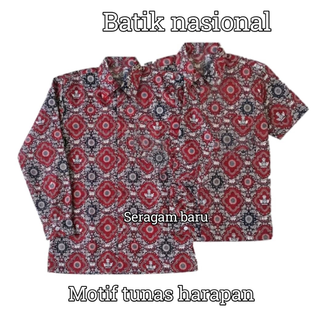 SERAGAM BATIK SD NEGERI Motif TUNAS HARAPAN MERAH