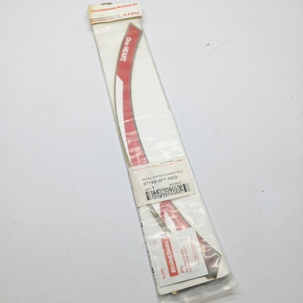 STIKER STICKER VELG HONDA SPORT VEL 17 CBR 150 R SONIC 150 R WARNA MERAH RED ORIGINAL AHM 871X0-SPT-