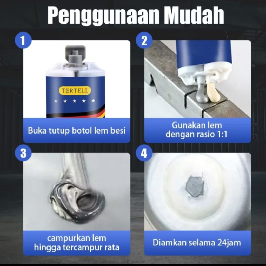 lem AB besi super kuat 180mm lem kuat tahan panas kafuter lem perekat super lem untuk reparasi mobil