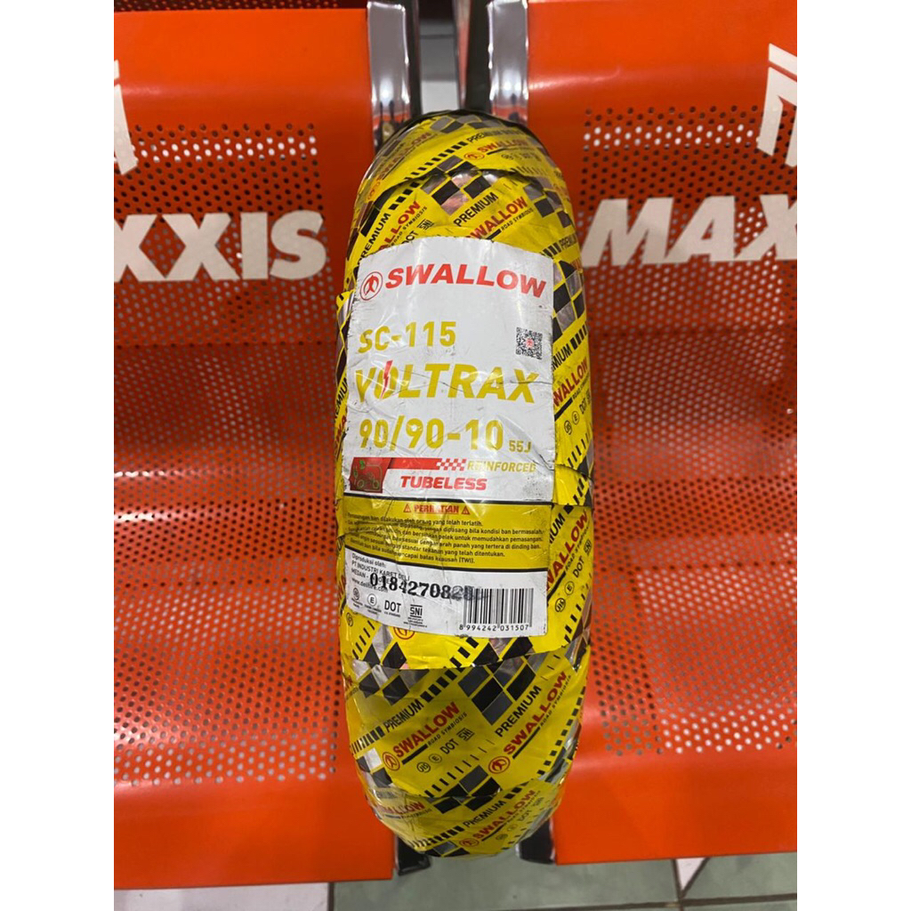 Ban Motor Swallow Voltrax 90/90-10, cocok untuk motor listrik Volta Mandala, Volta Virgo, sepeda lis