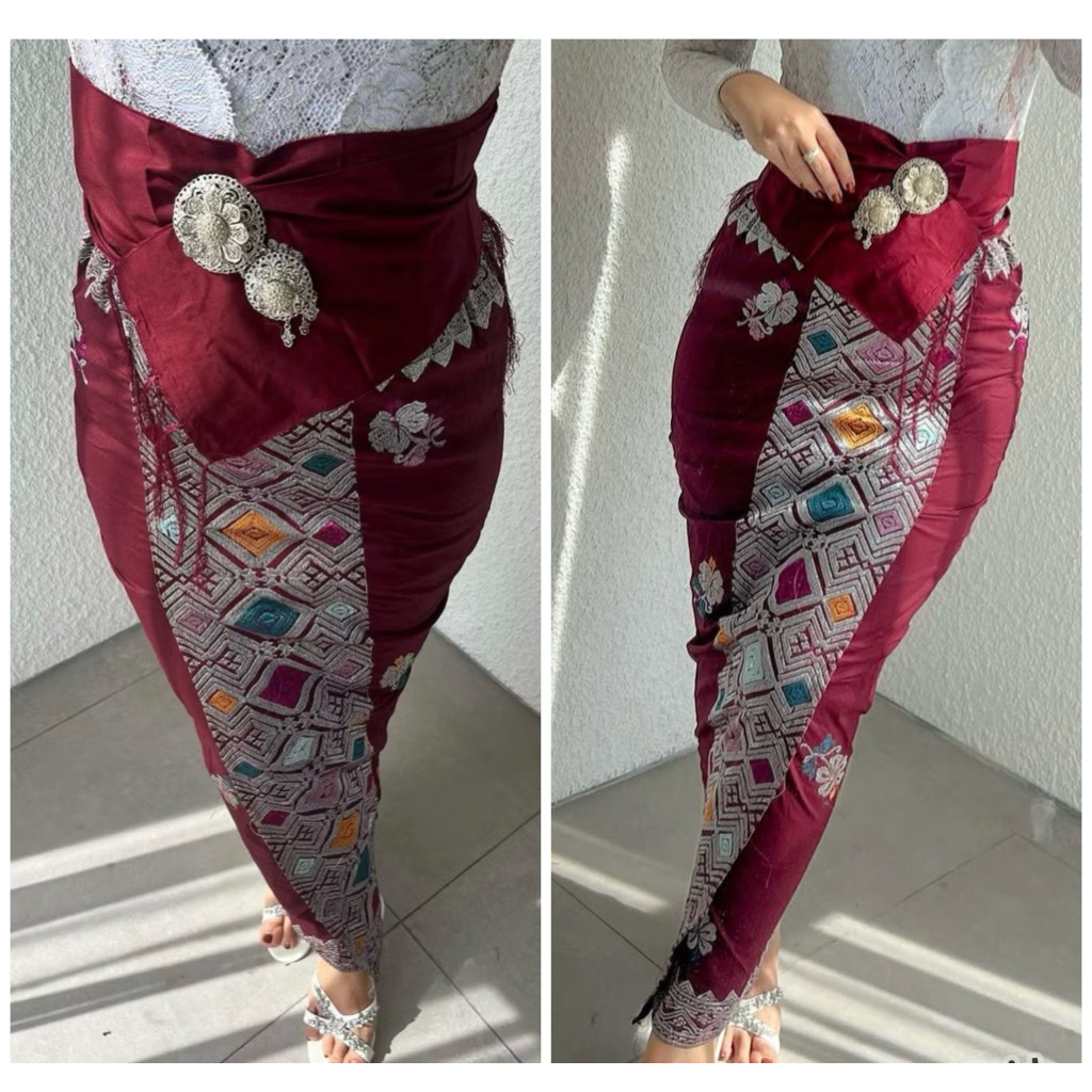 Kamen  jadi bordir strait set selendang//rok bali//kamen jadi set selendang//mmfashionbali
