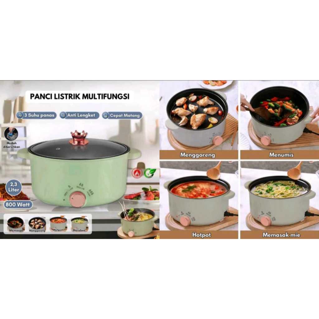 Panci listrik Serbaguna Ukuran Besar Electrik Cooker Multifungsi 2,5 Liter / Panci Serbaguna Anti Le