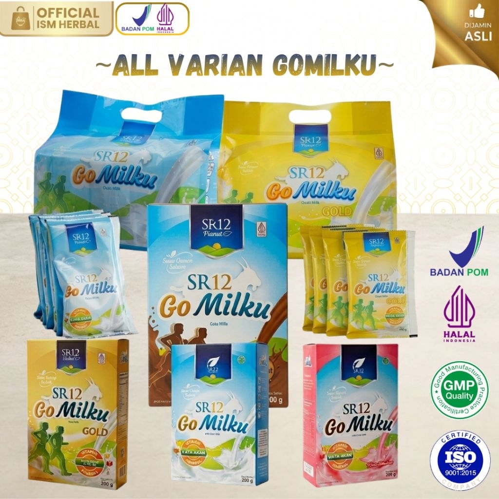 GoMilku SR12 Original & Gold Susu Kambing Etawa Tinggi Kalsium 200g 600g Sachet Makassar