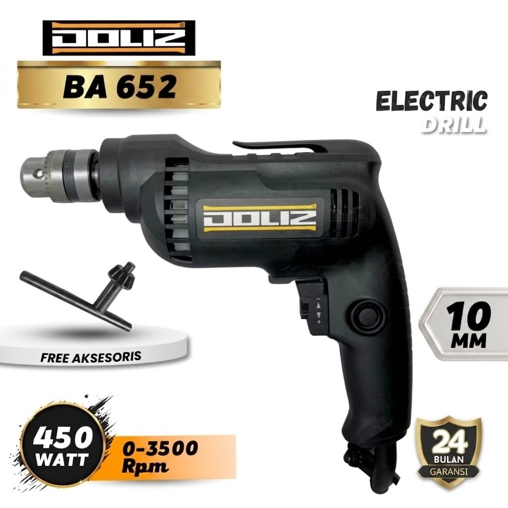 Bor Listrik Doliz BA 652 Bor Listrik Murah Bergaransi Bor Listrik 10mm