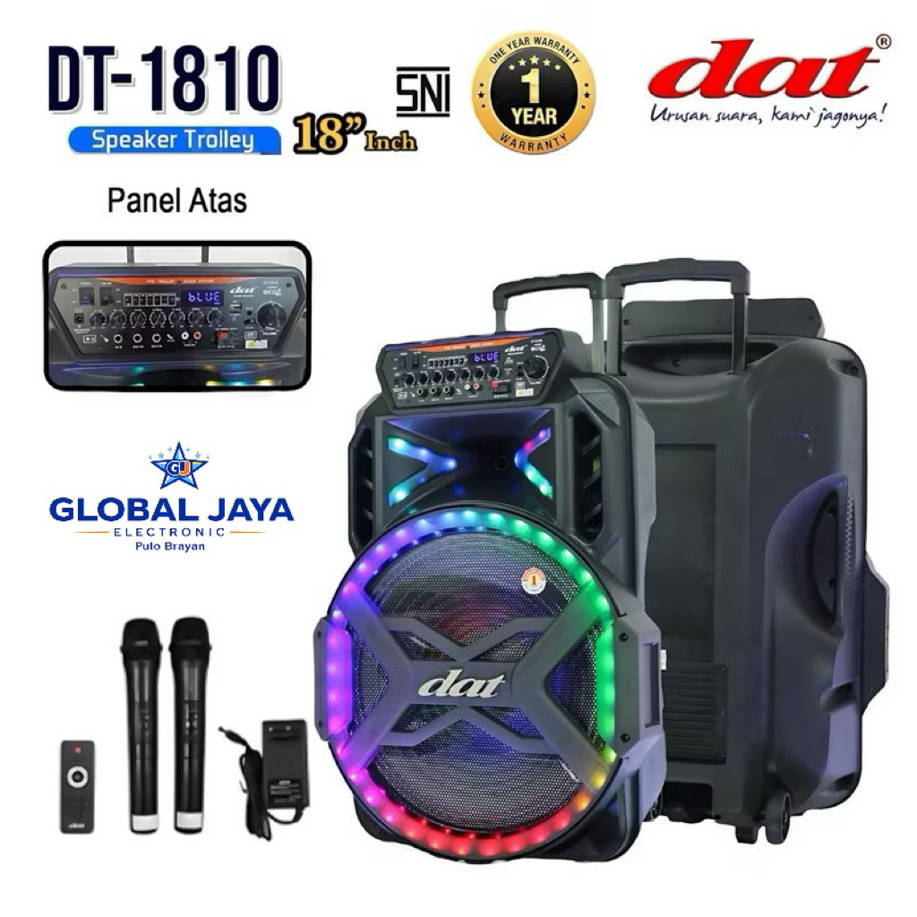Ready stok Speaker DAT DT-1810 speaker bluetooth portabel 18inch speaker aktif full bass dilengkapi 