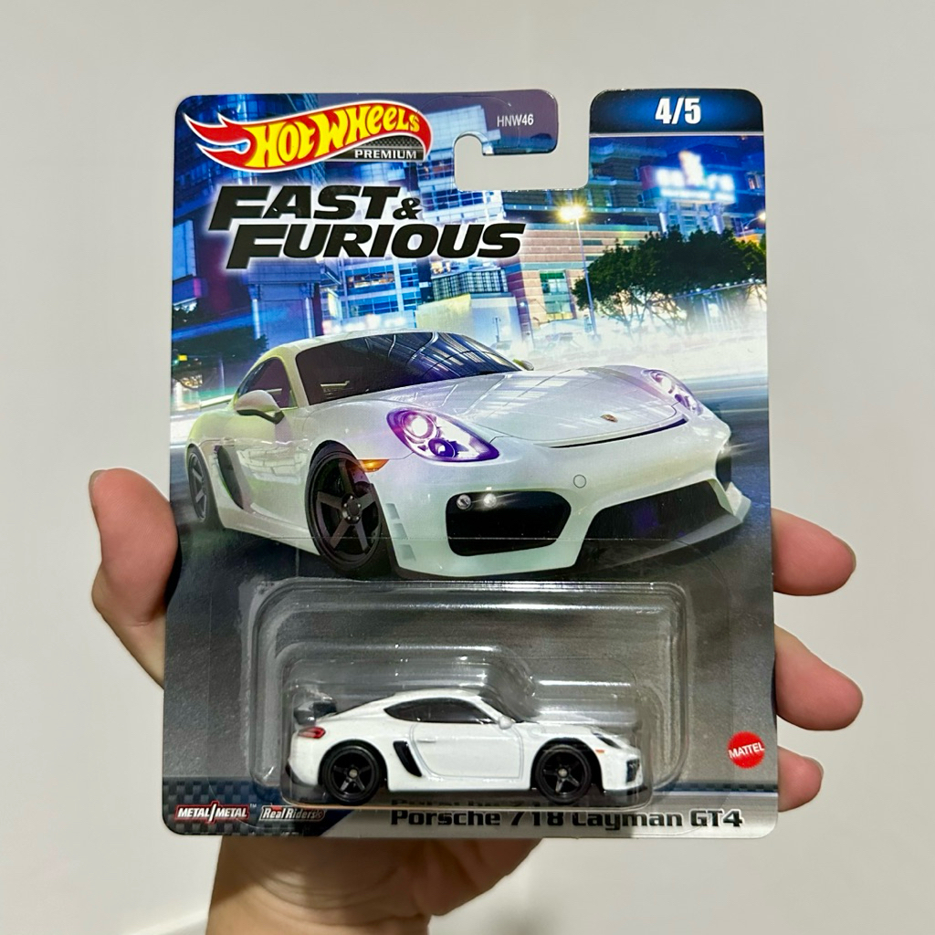 Hot Wheels Premium Porsche 718 Cayman GT4 Fast & Furious White Putih