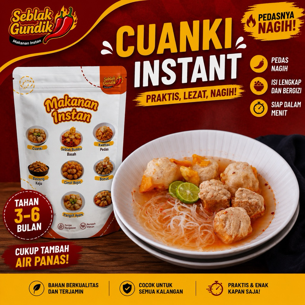 [KEMASAN BARU] CUANKI INSTAN GUNDIK BANDUNG