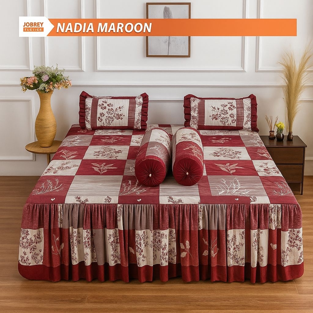 Sprei Rumbai Motif Mewah Terlaris Ukuran King 180X200 Queen 160X200 Single 120X200 Free Sarung banta