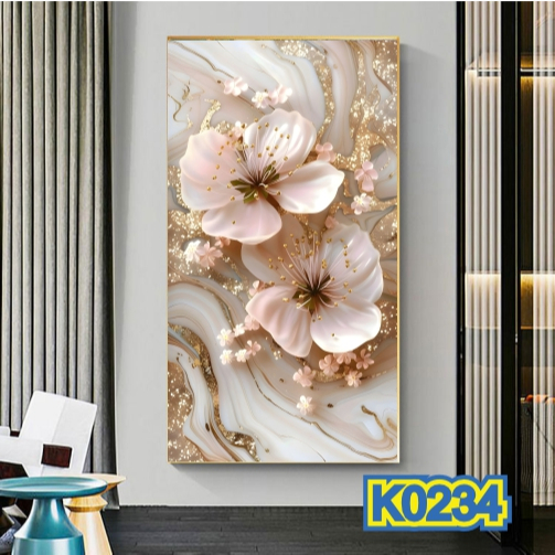 WALLPAPER STIKER BUNGA PINK - CETAK STIKER DINDING BUNGA PINK BESAR - STIKER BUNGA PINK 3D
