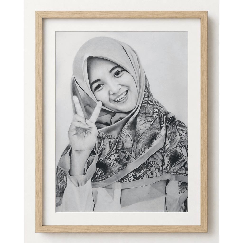 Lukisan Dinding Kado Spesial Hadiah Ultah Lukisan Wajah Ukuran A4 A5 Sketsa Wajah