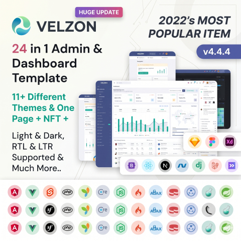 Velzon - 24 in 1 Bootstrap 5 Admin & Dashboard Template